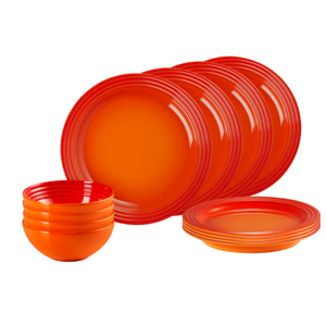 Le Creuset Set Of 12 Vancouver Dinnerware Orange